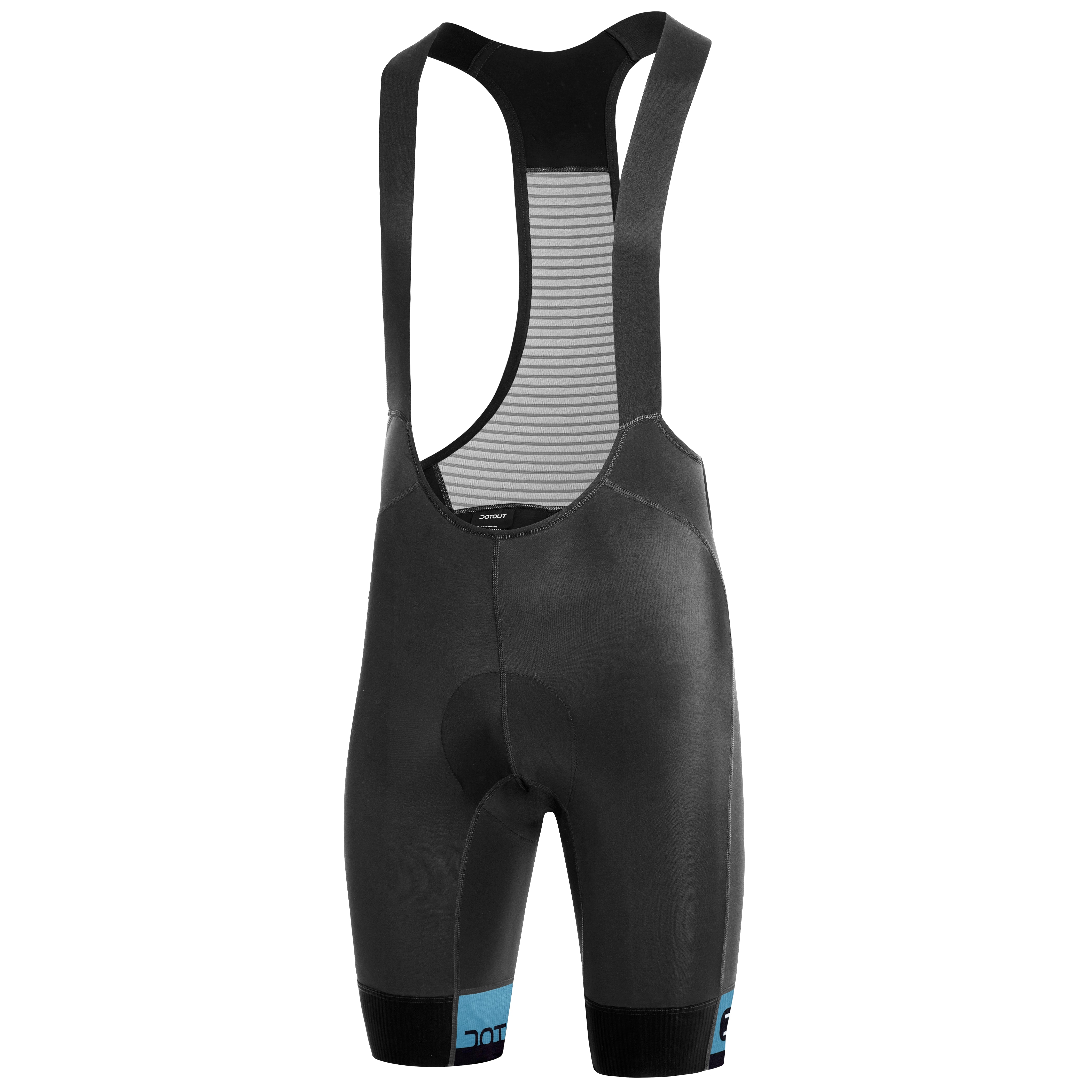 Team bib shorts black-light blue Dotout