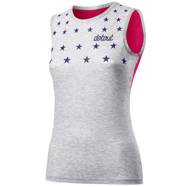 T-shirt senza maniche donna Stars Muscle - Fucsia