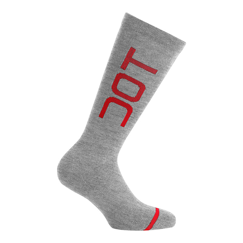 Duo Sock - Light Gray Melange-Red 