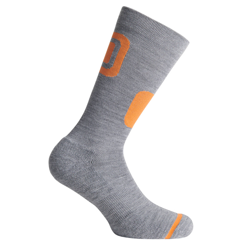 Wing Sock - Light Gray Melange-Orange 