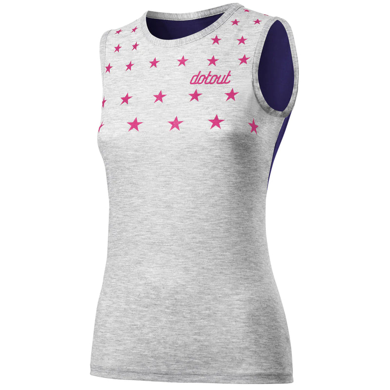 Stars Muscle Women's Sleeveless T-Shirt - Blue