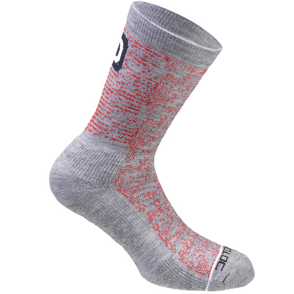 Dotty Winter Socks - Gray Red
